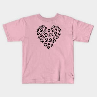 pets footprints heart Kids T-Shirt